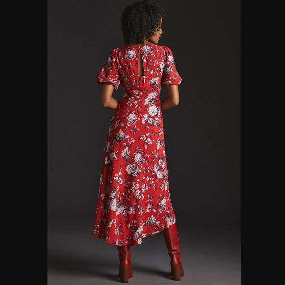 NWT Anthropologie Maeve Puff-Sleeve Floral Dress - Size 8 - Picture 2 of 5